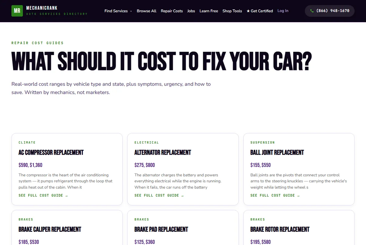 MechanicRank website, All 50 states