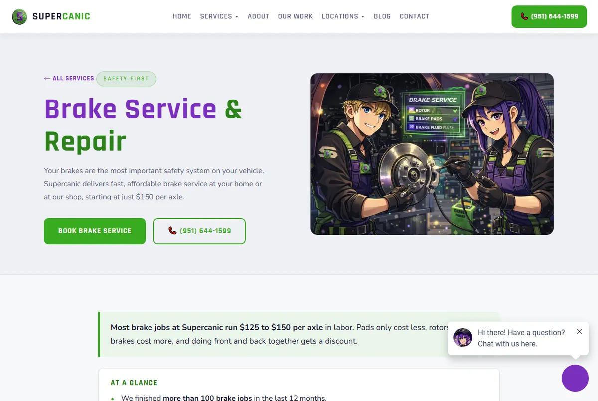 Supercanic website, Hemet, CA